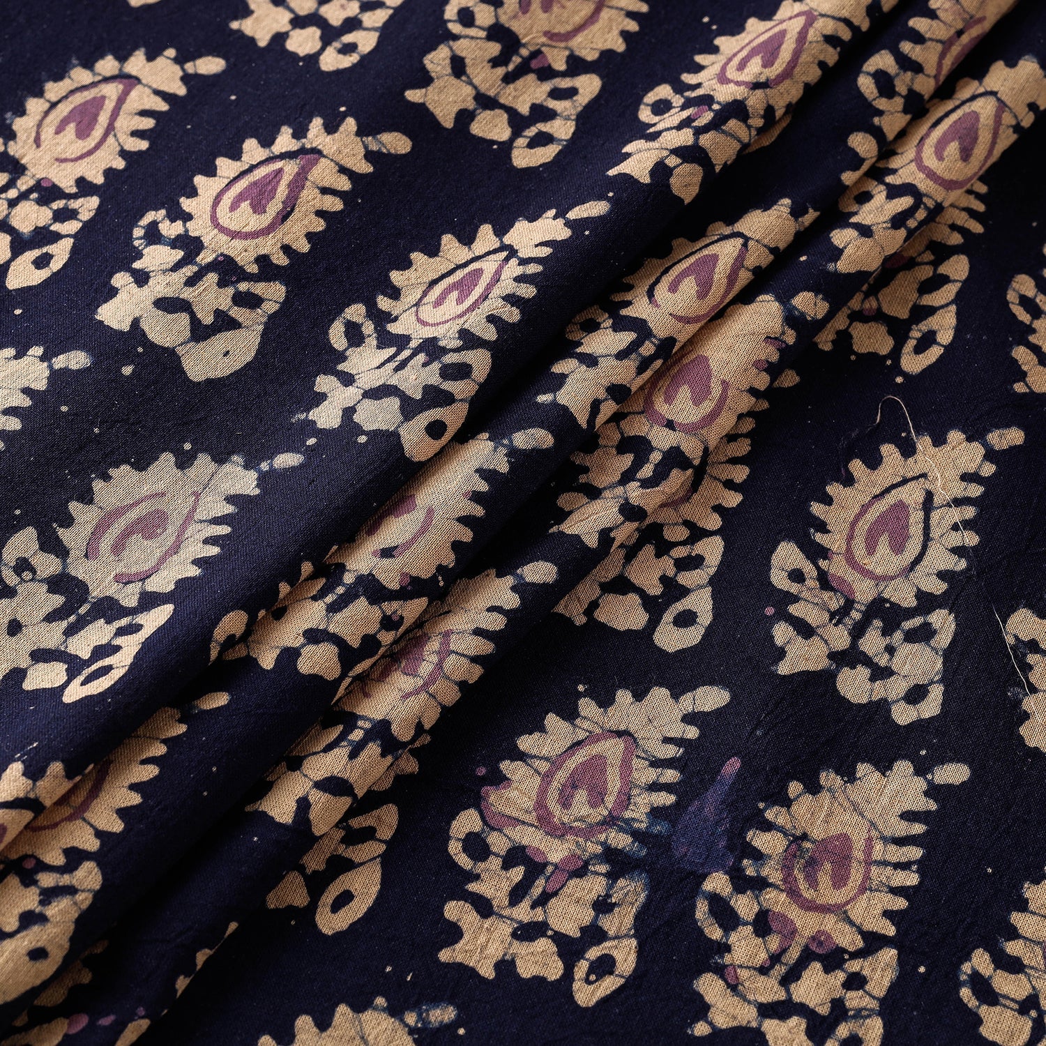 Black - Hand Printed Cotton Batik Fabric