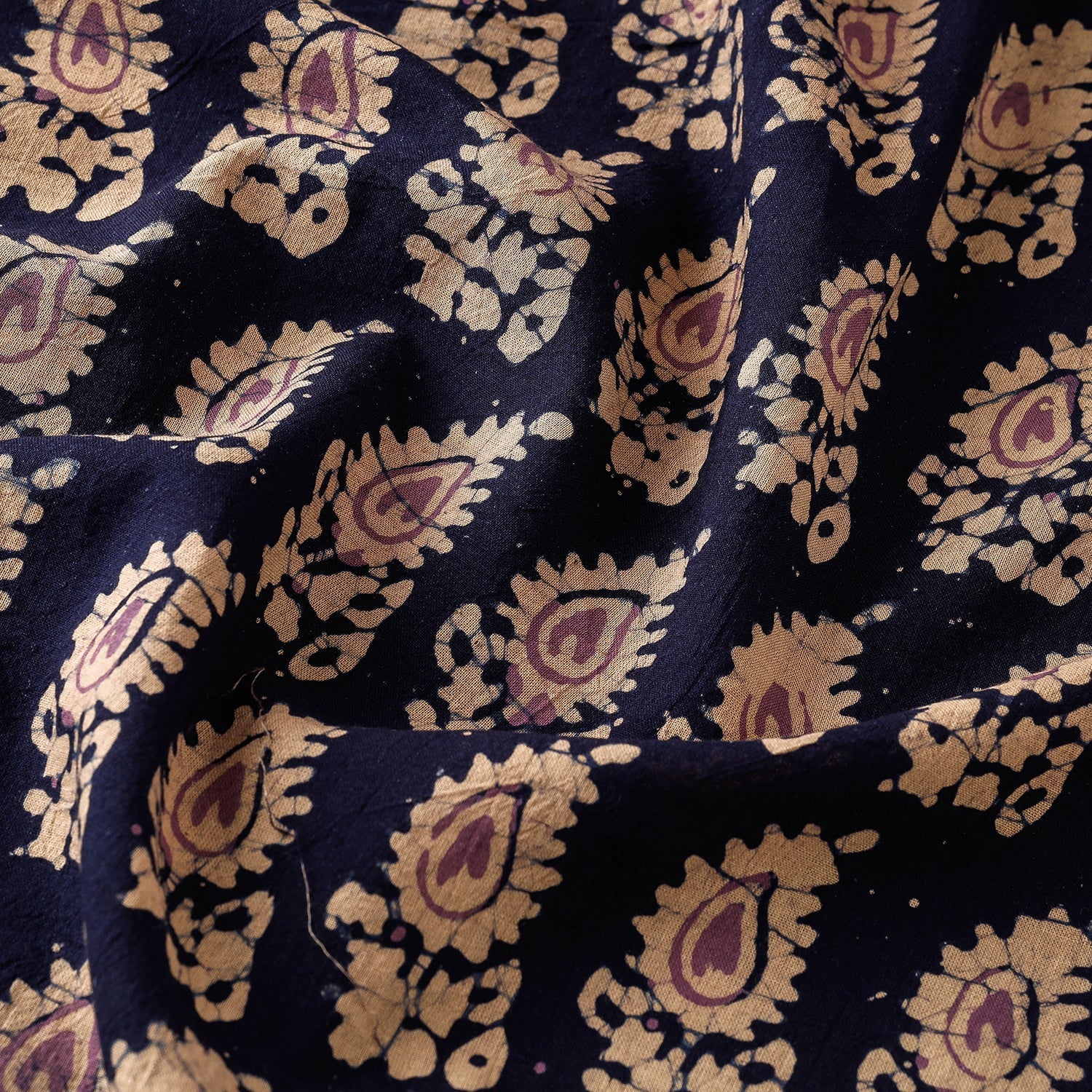 Black - Hand Printed Cotton Batik Fabric