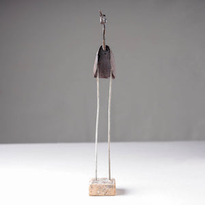 Bird Crane - Handmade Recycled Metal Sculpture by Debabrata Ruidas
