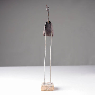 Bird Crane - Handmade Recycled Metal Sculpture by Debabrata Ruidas
