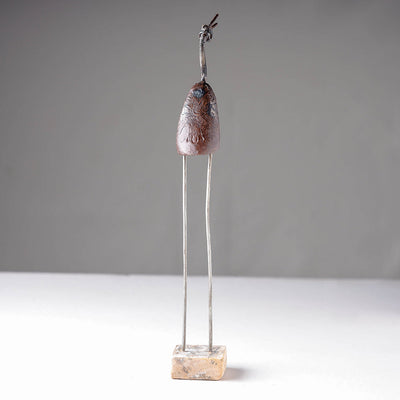 Bird Crane - Handmade Recycled Metal Sculpture by Debabrata Ruidas