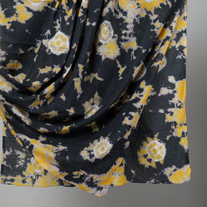 Black - Shibori Tie-Dye Mul Cotton Dupatta/Wrap Sarong Pareo/Beach Wear