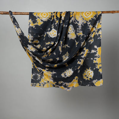 Black - Shibori Tie-Dye Mul Cotton Dupatta/Wrap Sarong Pareo/Beach Wear