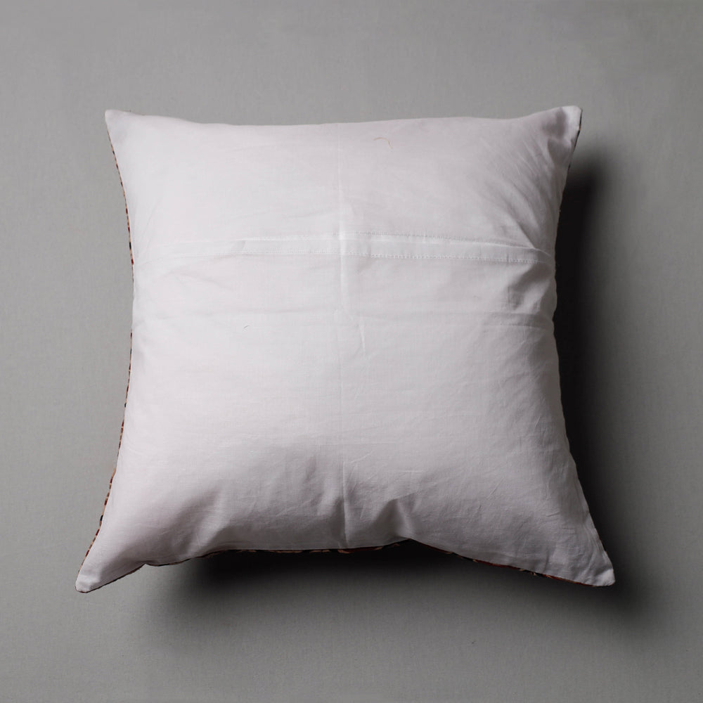 Blue - Cutwork Cotton Applique Cushion Cover (16 x 16 in)