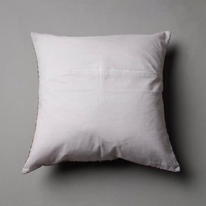Brown - Cutwork Cotton Applique Cushion Cover (16 x 16 in)