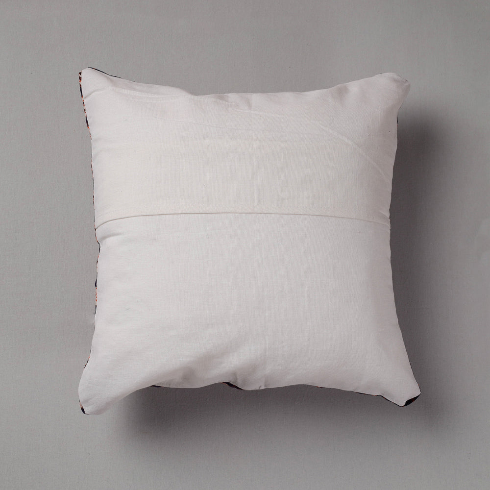 Brown - Cutwork Cotton Applique Cushion Cover (16 x 16 in)