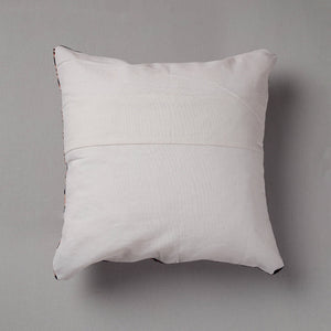 Brown - Cutwork Cotton Applique Cushion Cover (16 x 16 in)