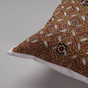 Brown - Cutwork Cotton Applique Cushion Cover (16 x 16 in)