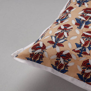 Brown - Cutwork Cotton Applique Cushion Cover (16 x 16 in)