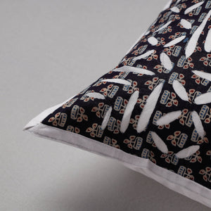 Black - Cutwork Cotton Applique Cushion Cover (16 x 16 in)
