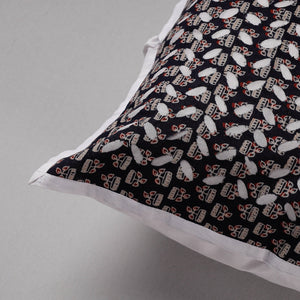 Black - Cutwork Cotton Applique Cushion Cover (16 x 16 in)