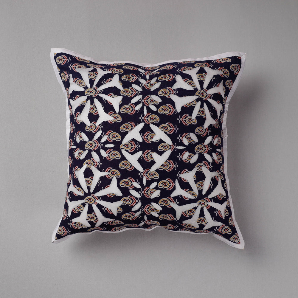 Black - Cutwork Cotton Applique Cushion Cover (16 x 16 in)