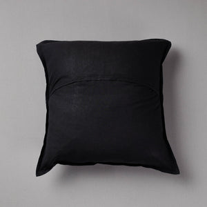Black - Cutwork Cotton Applique Cushion Cover (16 x 16 in)