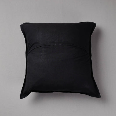Black - Cutwork Cotton Applique Cushion Cover (16 x 16 in)