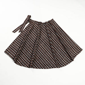 Black - Ajrakh Block Printed Cotton Wrap Around Skirt