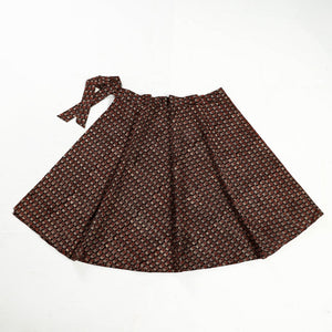 Black - Ajrakh Block Printed Cotton Wrap Around Skirt