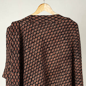 Black - Ajrakh Block Printed Cotton Wrap Around Skirt
