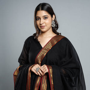 Black - Dharwad Cotton Kurta with Palazzo & Dupatta Set