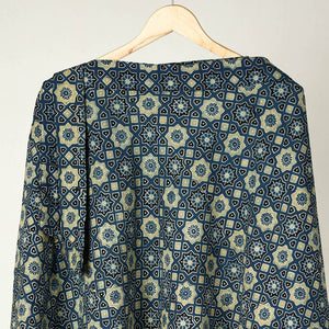 Blue - Ajrakh Block Printed Cotton Wrap Around Skirt