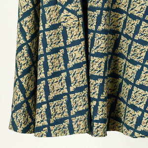 Blue - Ajrakh Block Printed Cotton Wrap Around Skirt