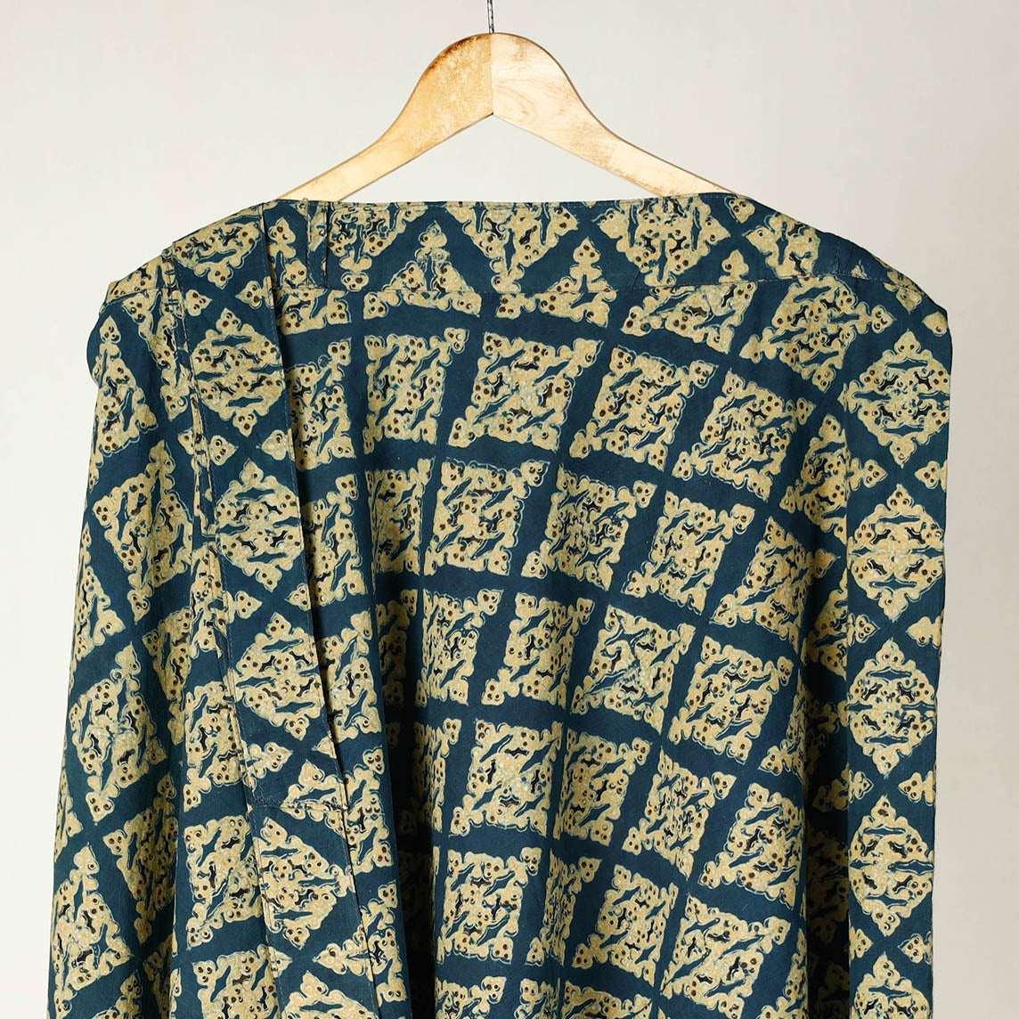 Blue - Ajrakh Block Printed Cotton Wrap Around Skirt