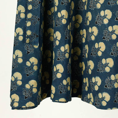 Blue - Ajrakh Block Printed Cotton Wrap Around Skirt