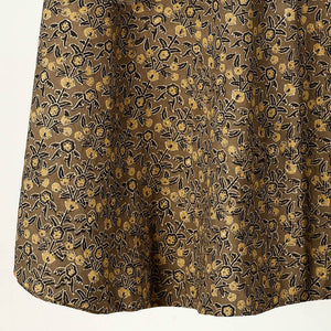 Brown - Ajrakh Block Printed Cotton Wrap Around Skirt