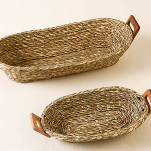 Brown - Kadam Haat Handmade Sabai Grass Bread Basket ( Set of 2)