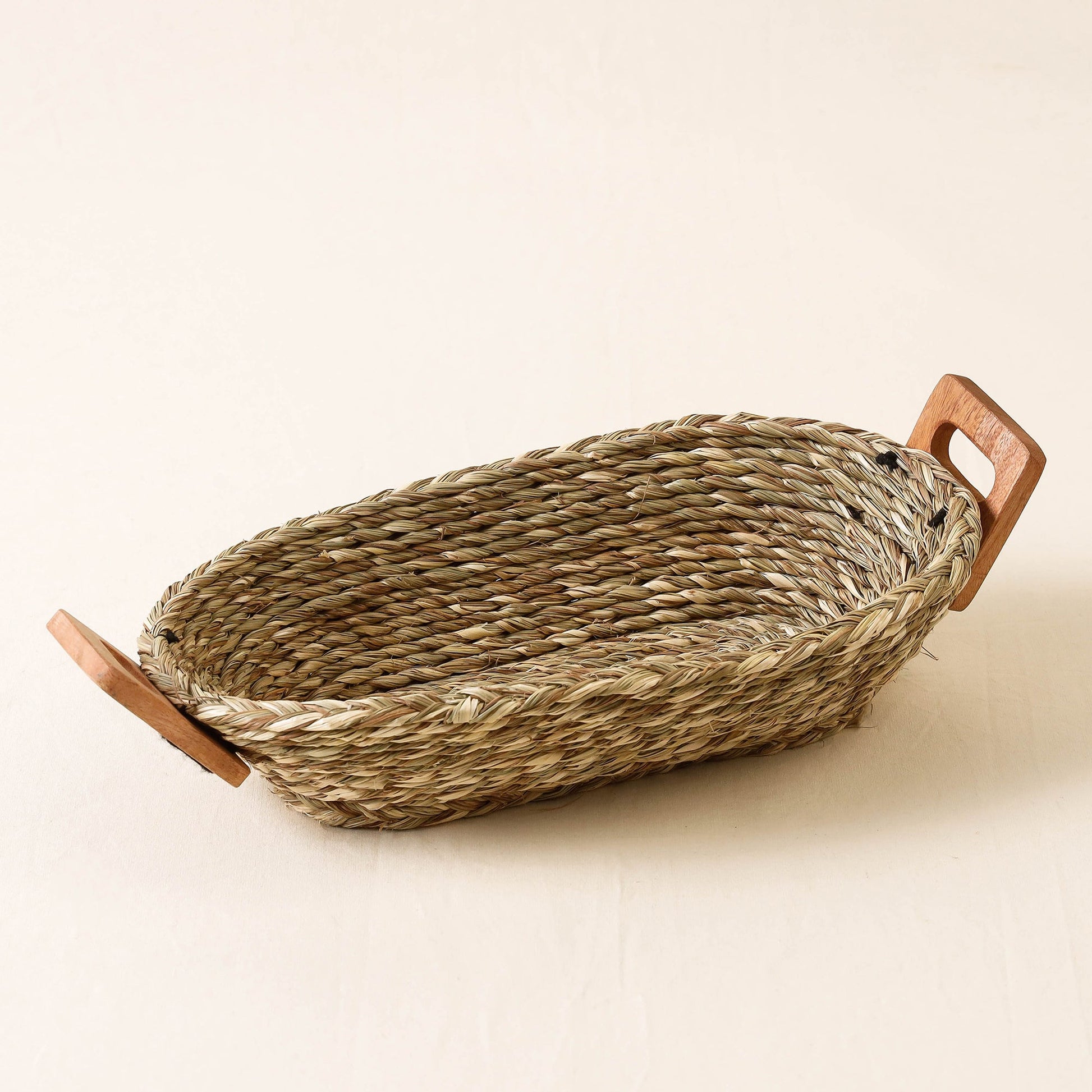 Brown - Kadam Haat Handmade Sabai Grass Bread Basket ( Set of 2)