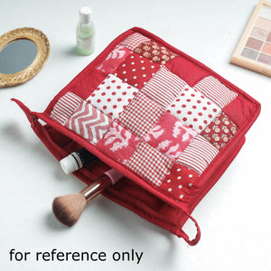 Black - Patchwork Quilted Multipurpose Toiletry Bag