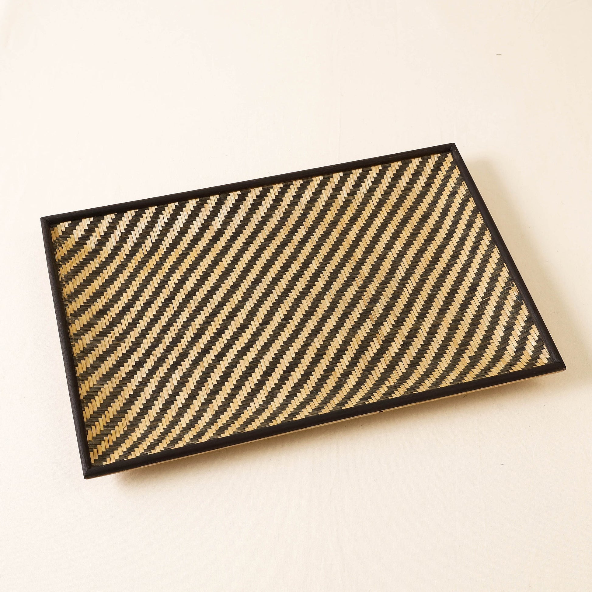 Black - Kadam Haat Handmade Bamboo Cereal Tray - Large