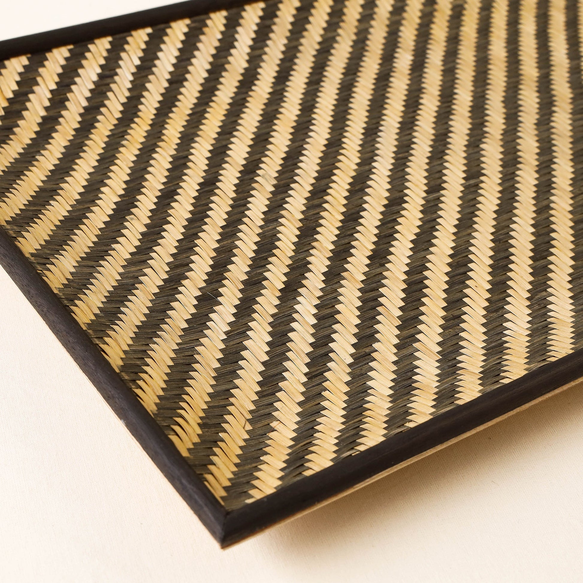 Black - Kadam Haat Handmade Bamboo Cereal Tray - Large
