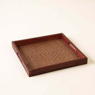 Brown - Kadam Haat Handmade Bamboo Square Tray - Medium