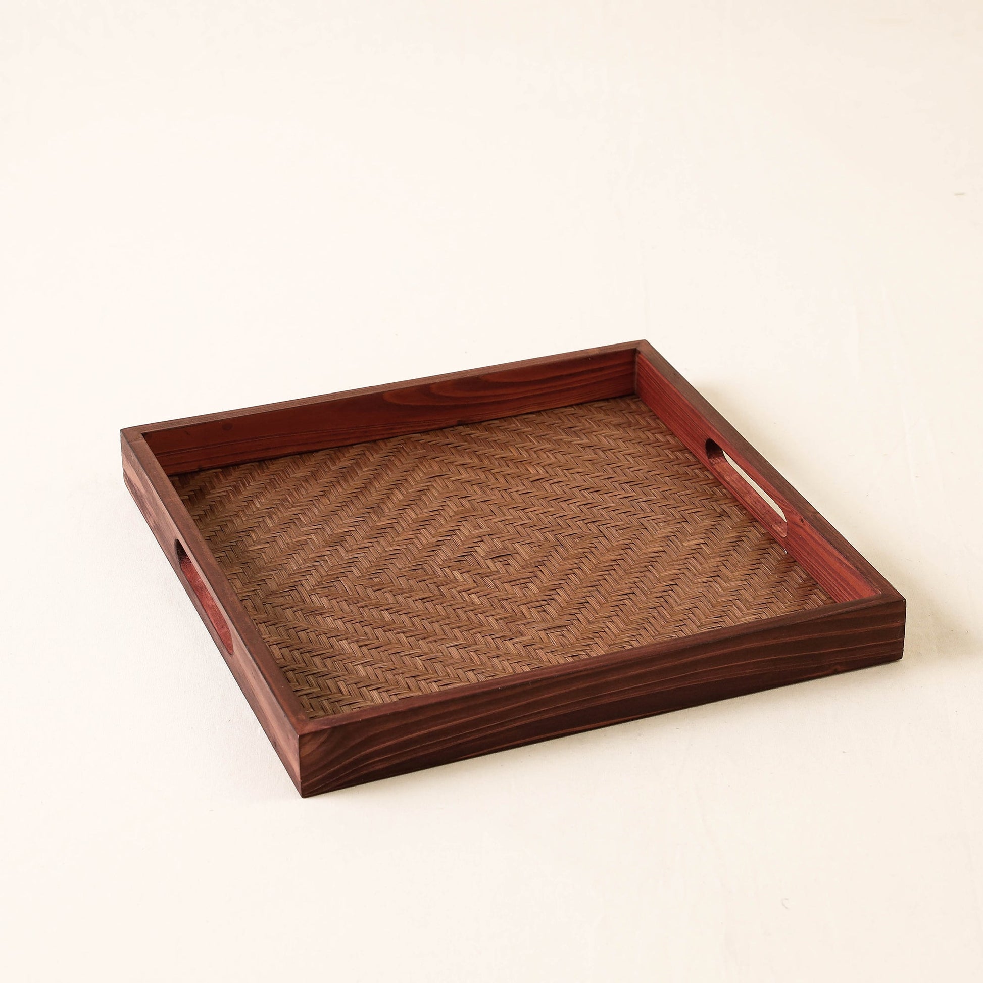 Brown - Kadam Haat Handmade Bamboo Square Tray - Medium