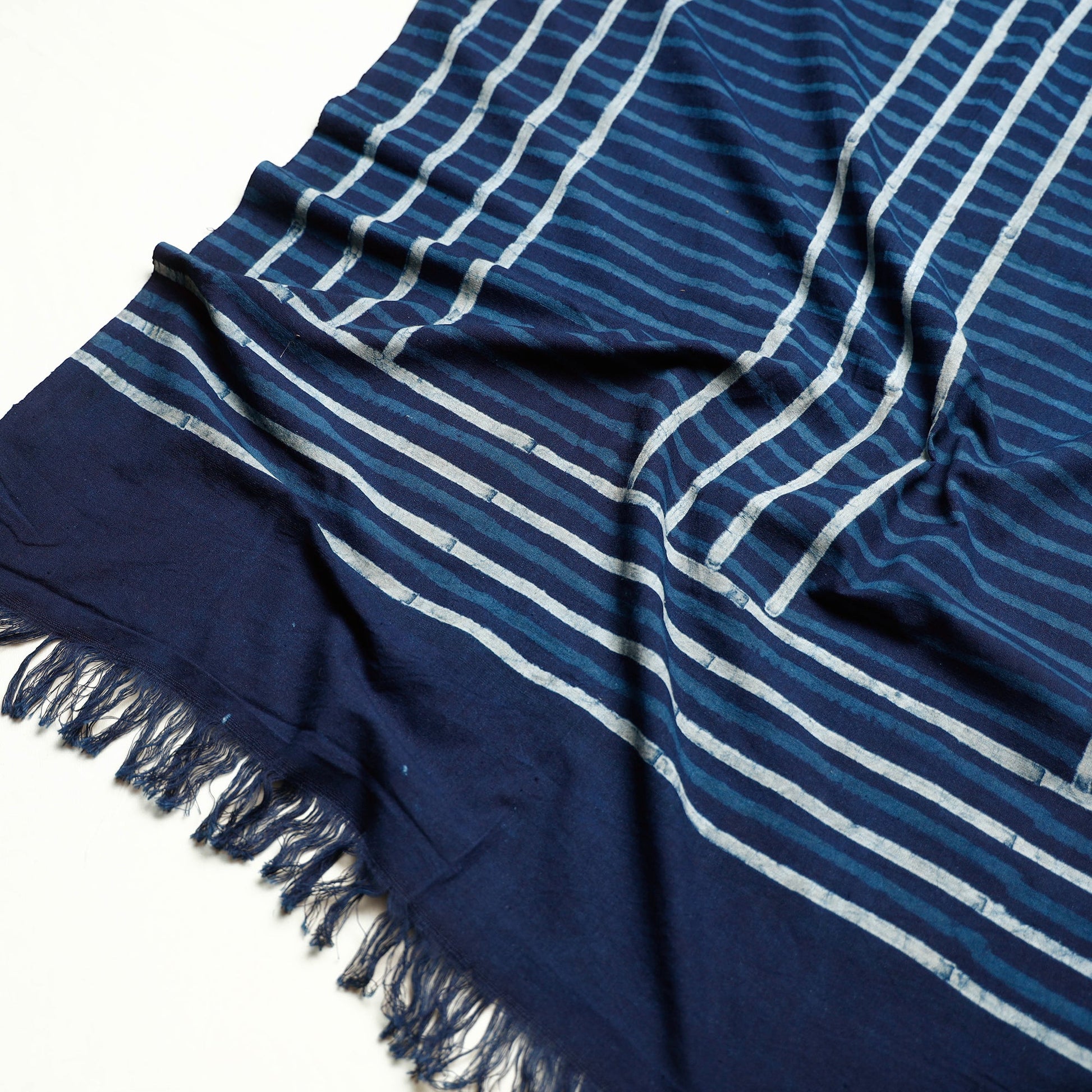 Blue - Akola Block Printed Pure Handloom Cotton Towel