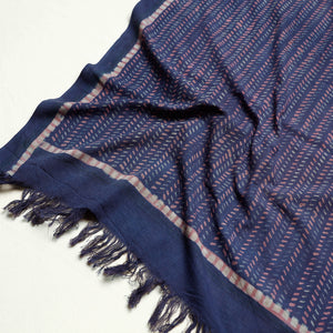 Blue - Akola Block Printed Pure Handloom Cotton Towel