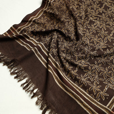 Brown - Akola Block Printed Pure Handloom Cotton Towel