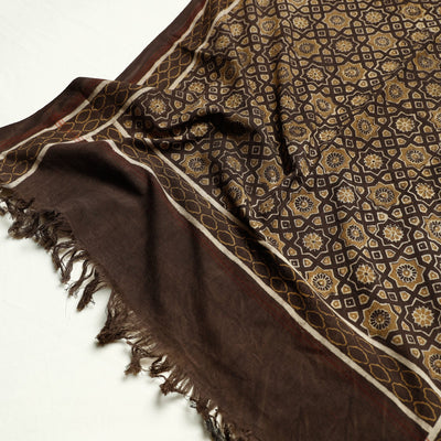 Brown - Akola Block Printed Pure Handloom Cotton Towel