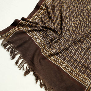 Brown - Akola Block Printed Pure Handloom Cotton Towel