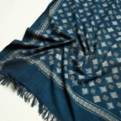 Blue - Akola Block Printed Pure Handloom Cotton Towel