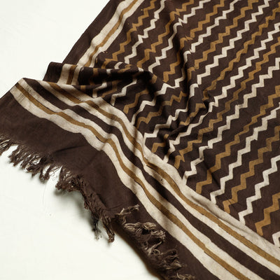 Brown - Akola Block Printed Pure Handloom Cotton Towel