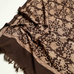 Brown - Akola Block Printed Pure Handloom Cotton Towel