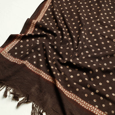 Brown - Akola Block Printed Pure Handloom Cotton Towel