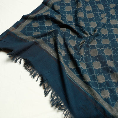 Blue - Akola Block Printed Pure Handloom Cotton Towel