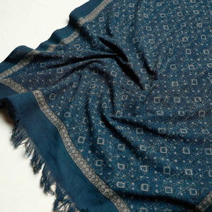 Blue - Akola Block Printed Pure Handloom Cotton Towel