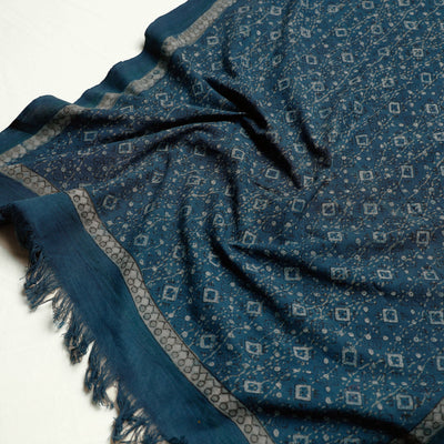 Blue - Akola Block Printed Pure Handloom Cotton Towel