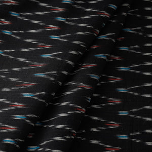 Black - Cotton Pochampally Ikat Fabric