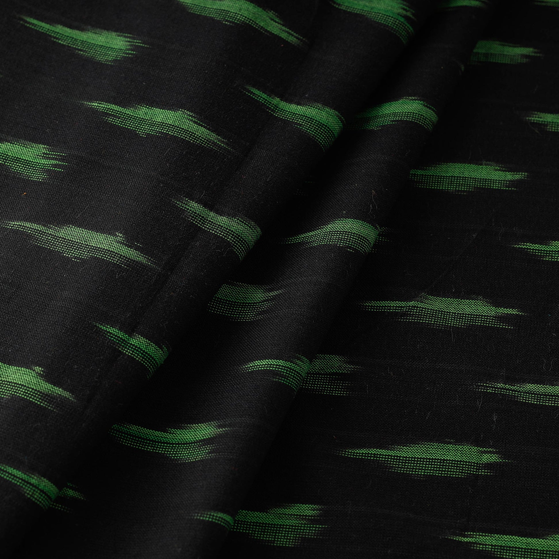 Black - Pochampally Ikat Weave Cotton Fabric 12