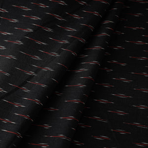 Black with Red Cotton Pochampally Ikat Fabric 02