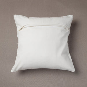 Brown - Sanganeri Block Printed Cotton Cushion Cover (16 x 16 in)